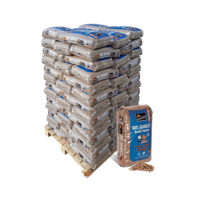 woodstock-holzpellets-in-premium-qualitathpza WOODSTOCK Premium-Holzpellets im Palette-Set – 3 Paletten (3.150 kg), ENplus-A1 zertifiziert – Bild 1